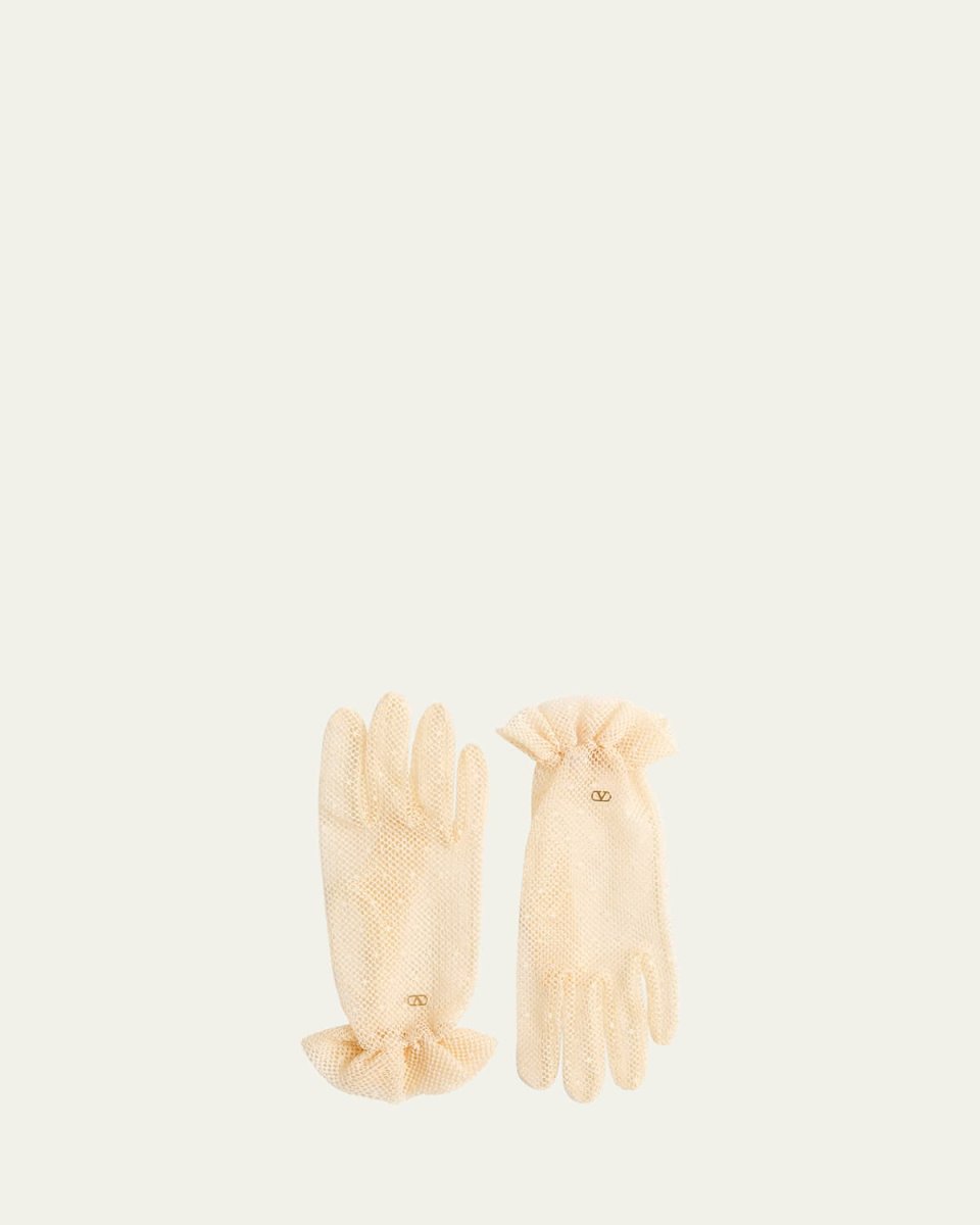 V-Logo Cotton Blend Gloves